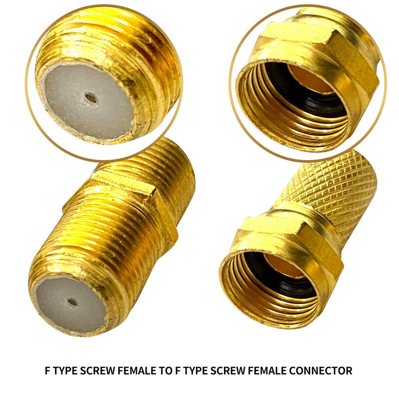 Young4us F Type Connector Kit for Coaxial Cable Extension/Repair, 8 Pcs RG6 Plug Connector and 4 Pcs Female Extended Connectors for Satellite TV Aerial Sky Virgin NTL Coaxial Cable, Pack of 12 - Image 3